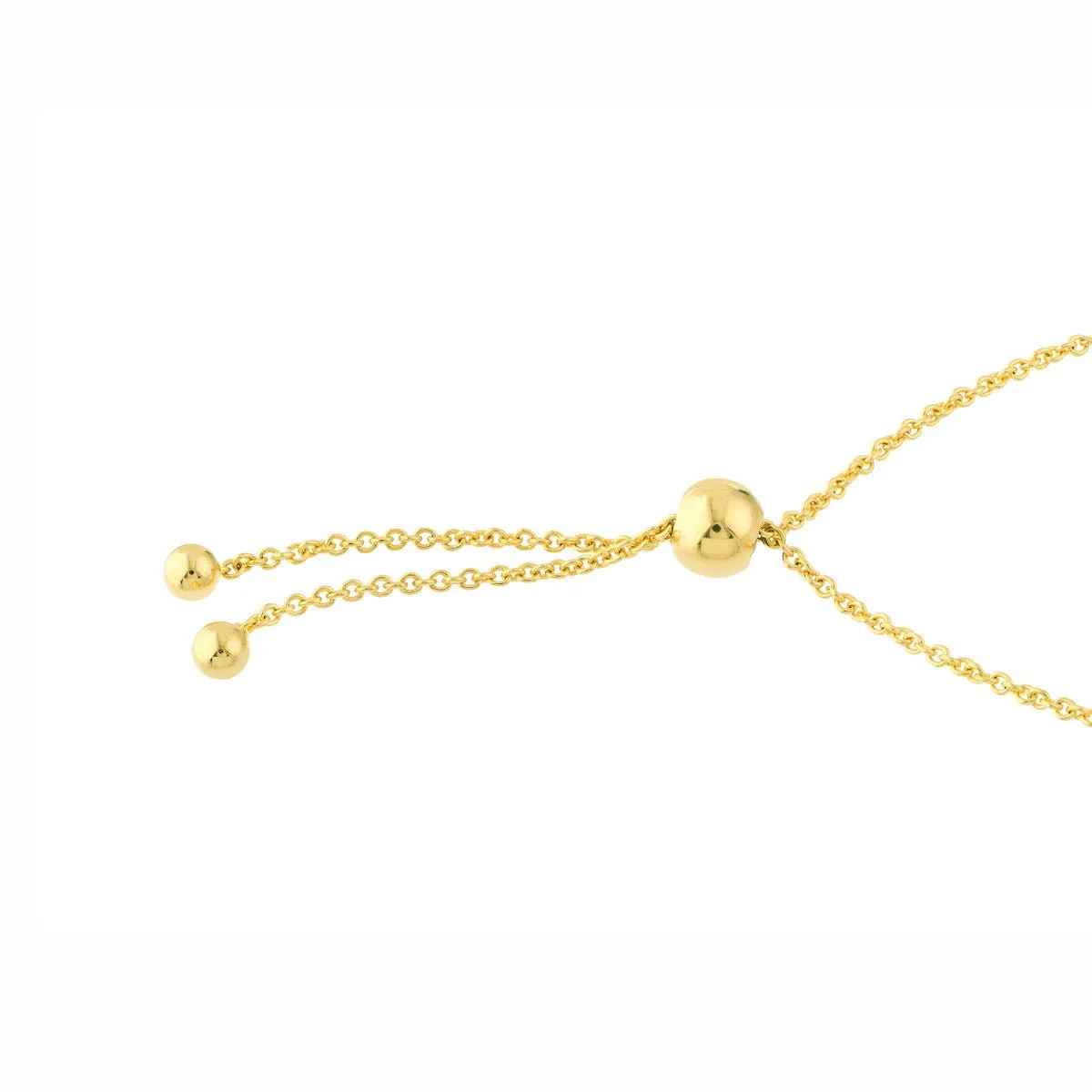 14K Gold Mini Beaded Cross Bolo Bracelet