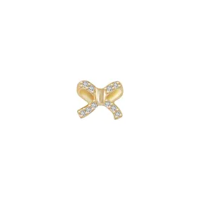 14k Skinny Silver Bow Charm (yellow)