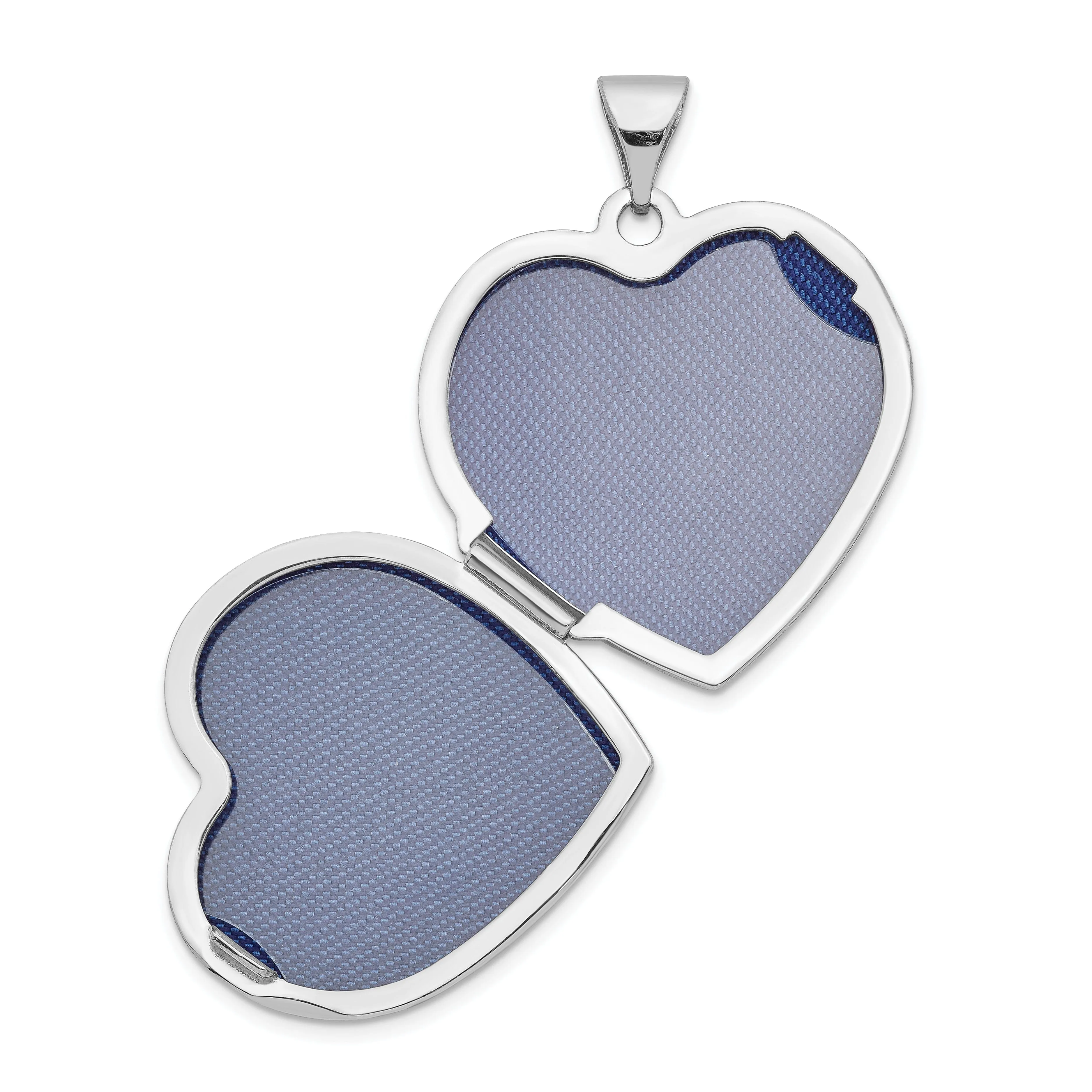 14k White Gold Heart Locket