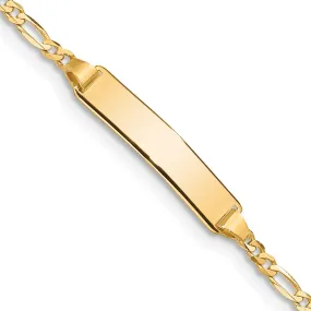 14K Yellow Gold Baby ID Figaro Link Bracelet