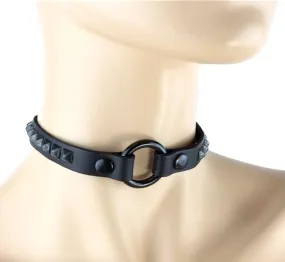 ABYSS BLACK RING AND STUD CHOKER