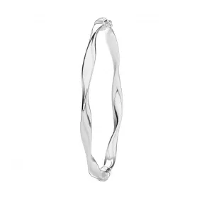 Acotis Silver Hinged Bangle Twisted G4430