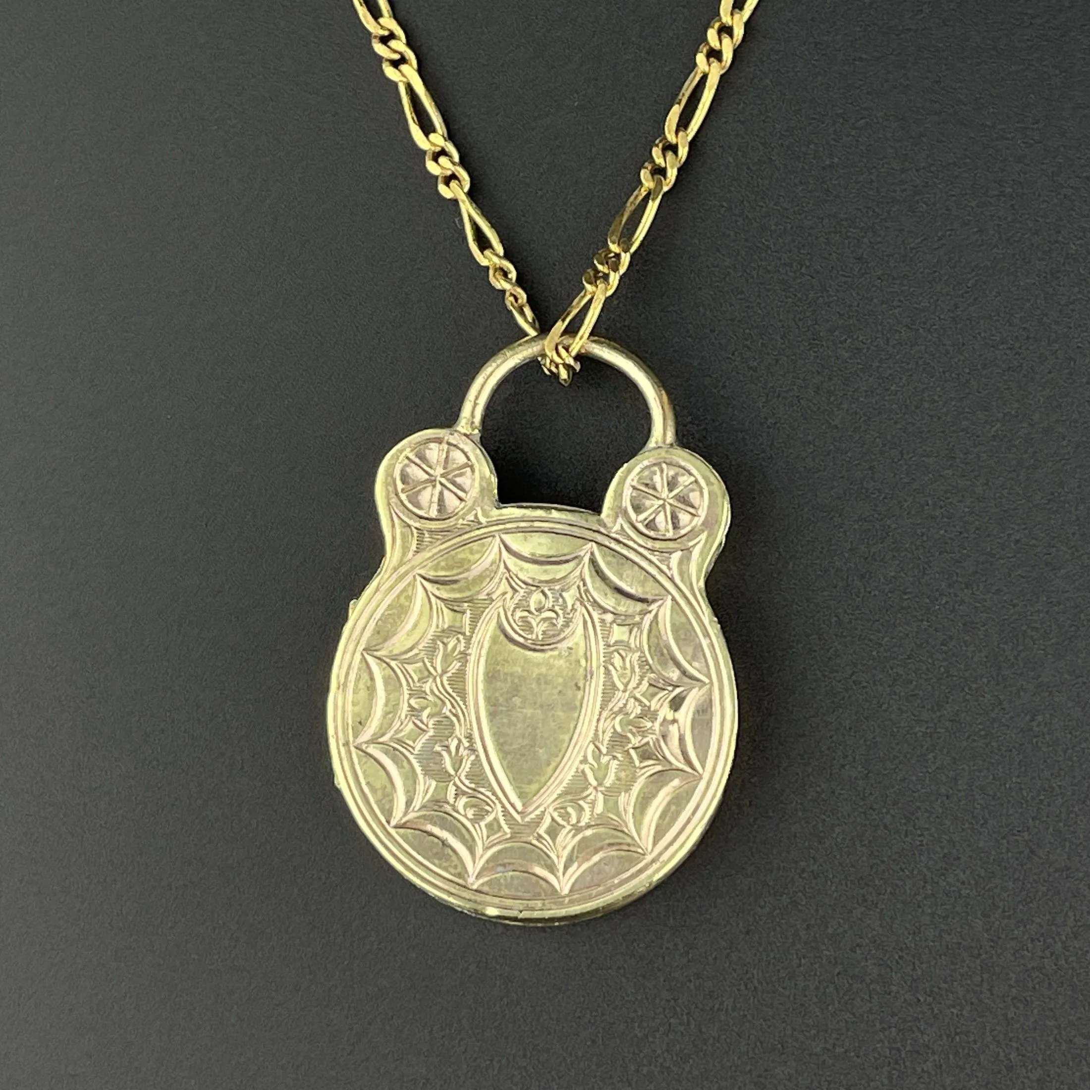 Antique Engraved Gold Fill Edwardian Locket Necklace