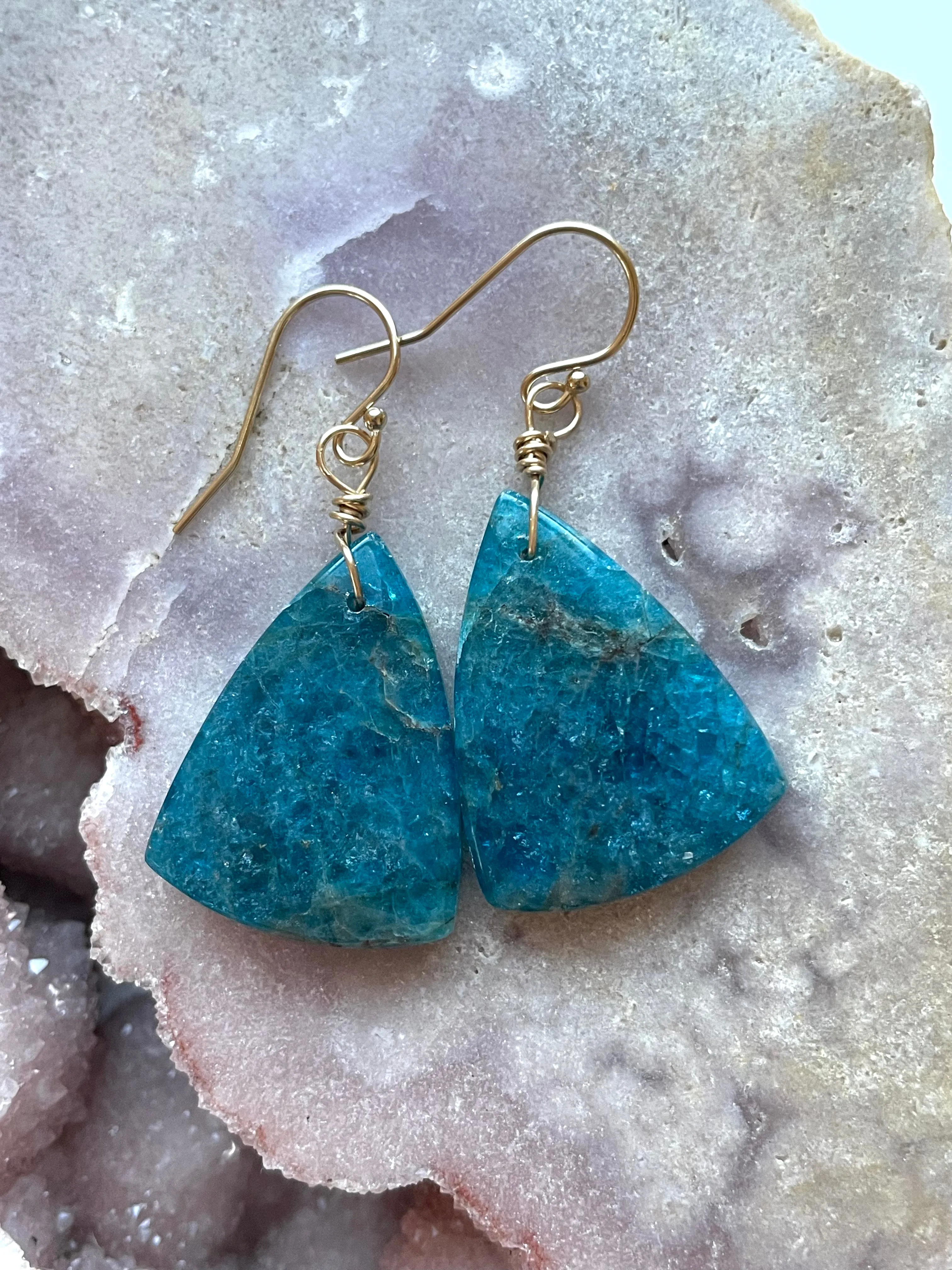 Apatite Earrings Gold Filled