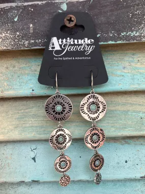 Attitude by Montana Silversmiths Conchos Multiplied Earrings AER5560