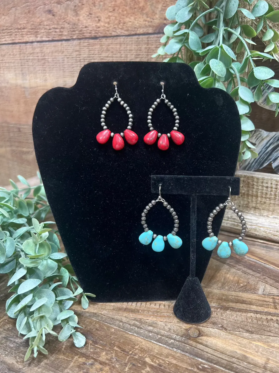 Baltimore Faux Navajo with Teardrop Stone Earrings