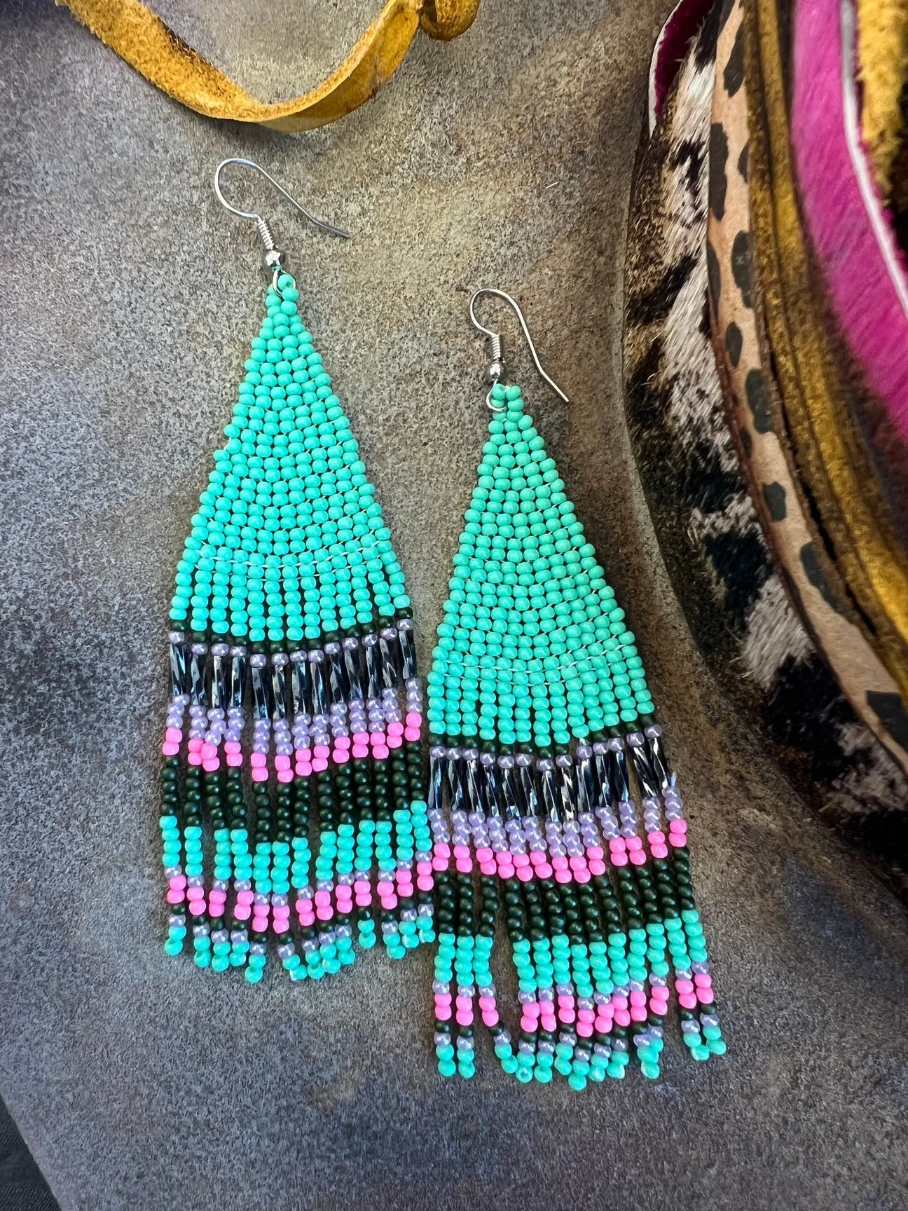 Bead Seed Fringe Earrings