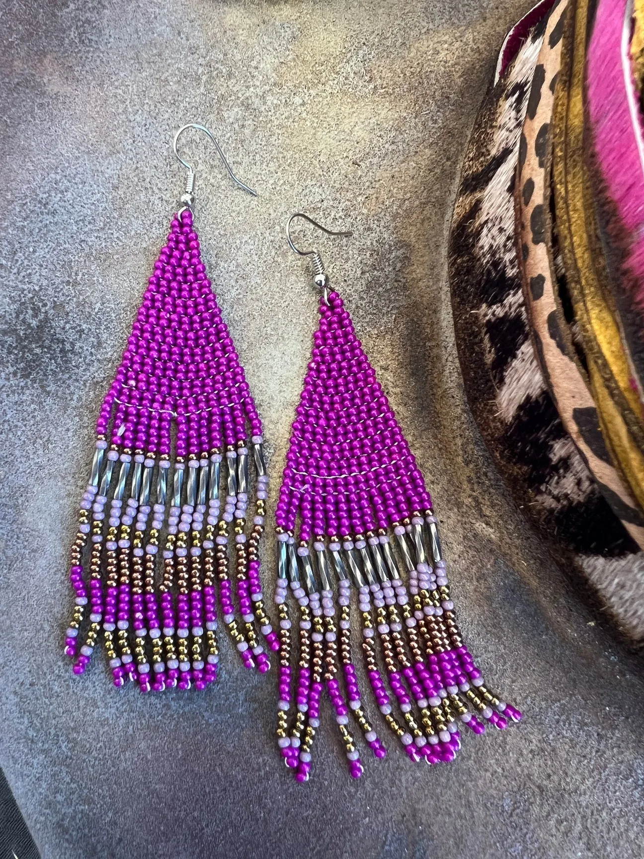 Bead Seed Fringe Earrings