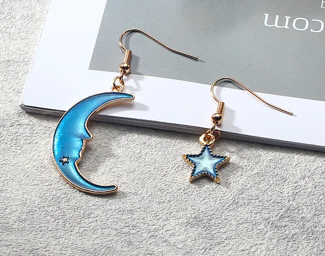 Blue Star Planet Earrings