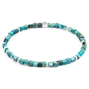 BLUE TURQUOISE TEKAPO SILVER AND STONE BRACELET