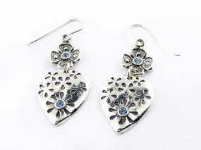 Bluenoemi Israeli jewelry designers silver earrings set with cz zircons / earrings for women