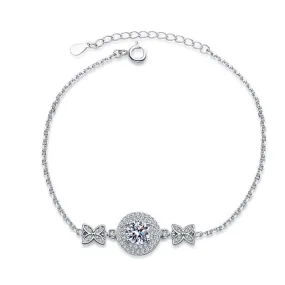 Bow Round Diamond Moissanite Bracelet