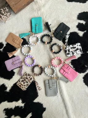 Bracelet Card Holder Wristlet Keychain - 8 Colors Available*