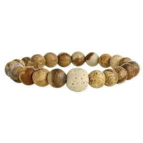 Brown Picture Jasper Essential Oil Diffuser Bracelet