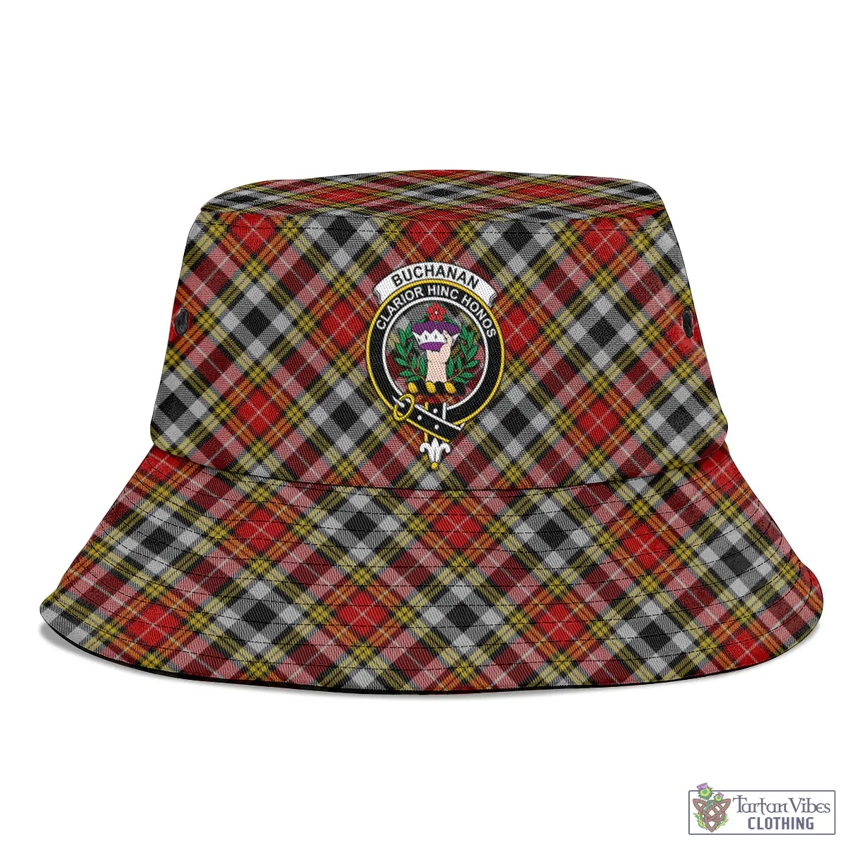 Buchanan Old Dress Tartan Bucket Hat with Family Crest