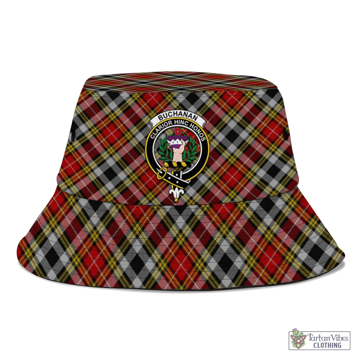 Buchanan Old Dress Tartan Bucket Hat with Family Crest