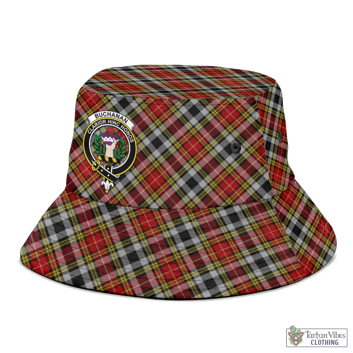 Buchanan Old Dress Tartan Bucket Hat with Family Crest