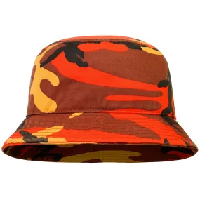 Bucket Hat - Orange Camouflage