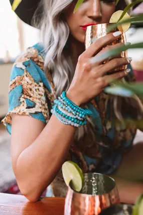 Chic Sensation Bracelet Set In Turquoise