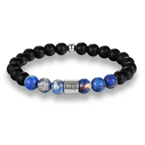 Classy Men Virgo Blue Beaded Zodiac Bracelet