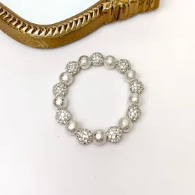 Clear Crystal and Silver Tone Beaded Bracelet