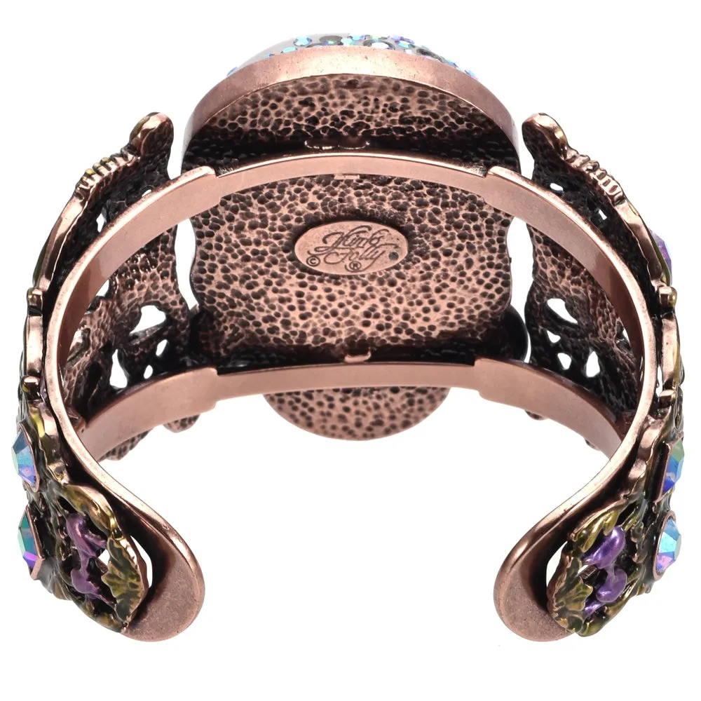 Couture Crystal Skull Cuff Bracelet (Copper Ox/Mystic Iridis)