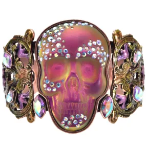 Couture Crystal Skull Cuff Bracelet (Copper Ox/Mystic Iridis)