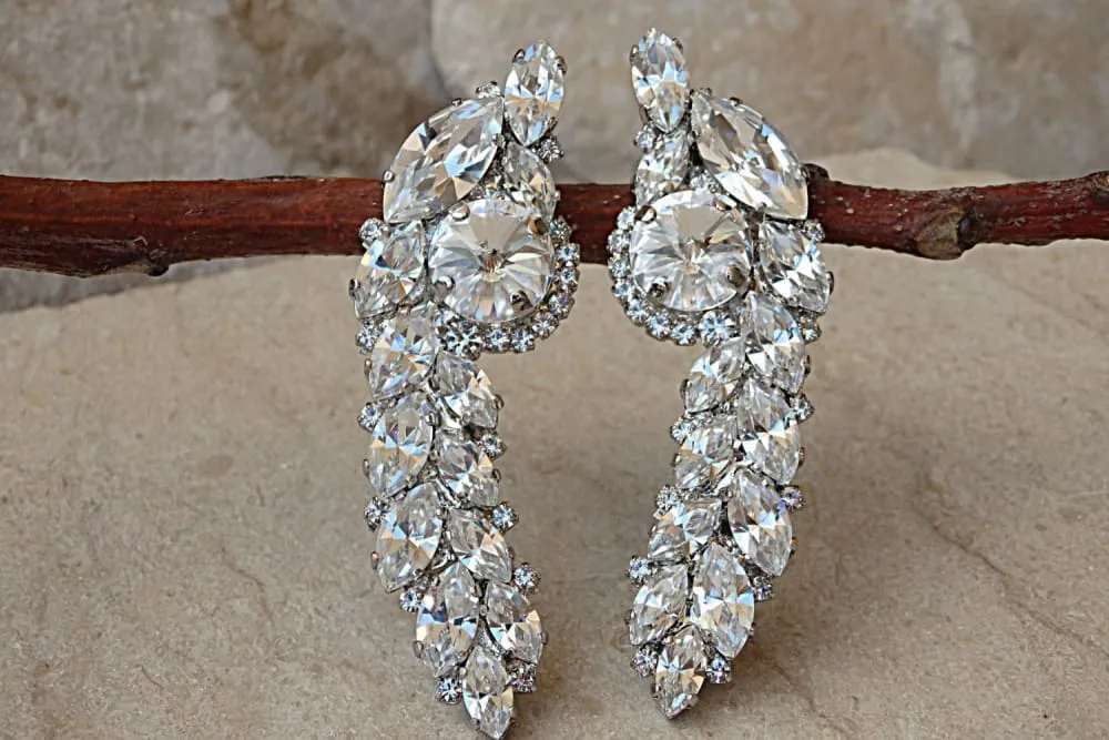 Crystals cluster earrings