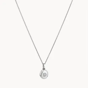 Engravable Oval Mini Locket Necklace in Silver