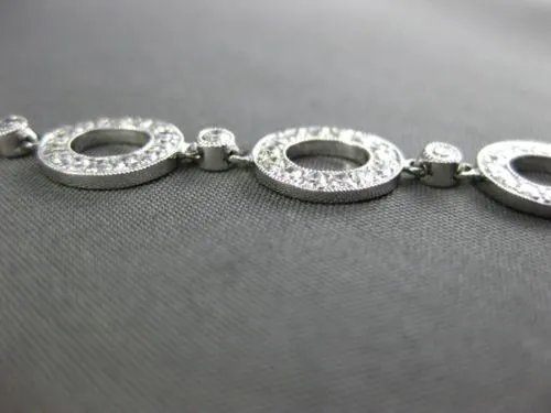 ESTATE 2.12CT DIAMOND 18KT WHITE GOLD CIRCULAR OVAL BY THE YARD TENNIS BRACELET