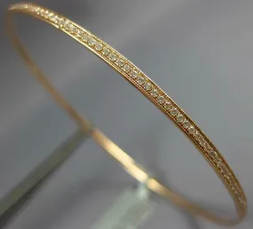 ESTATE LARGE .90CT DIAMOND 18KT ROSE GOLD 3D ROUND ETERNITY 2mm BANGLE BRACELET