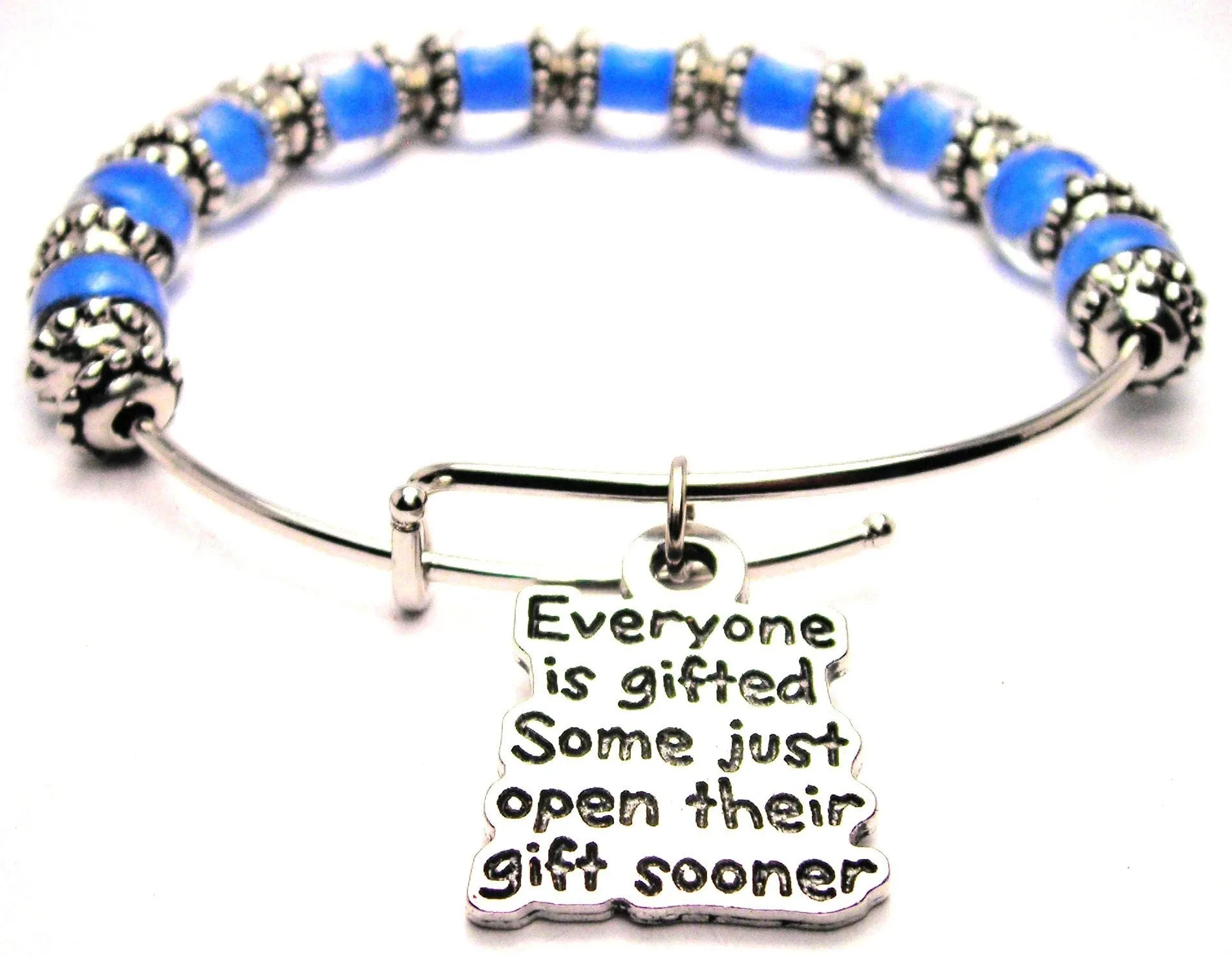 Everyone Is Gifted Some Just Open Their Gift Sooner 9mm Glass Beaded Single Bracelet