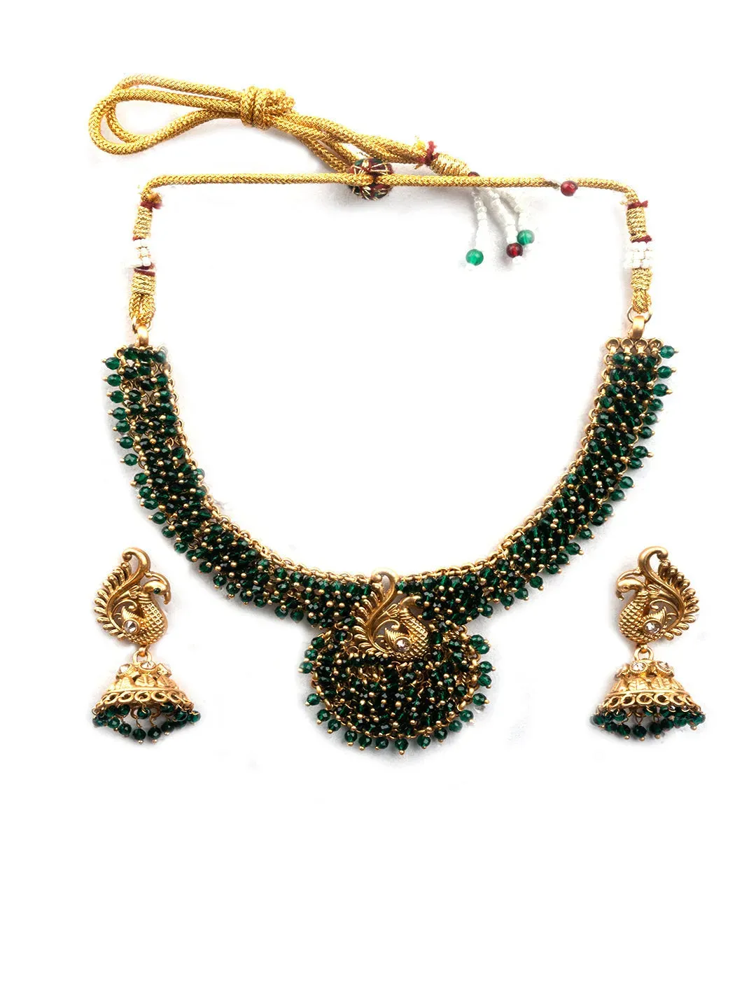 Exquisite Green Hydra Necklace Set For Special Occasions