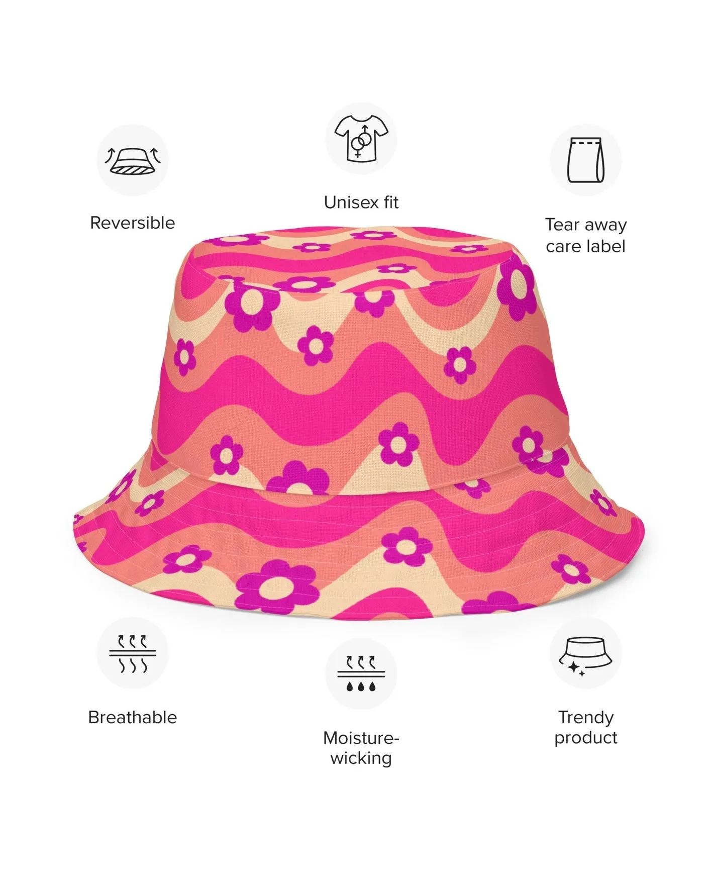 Flower Power Reversible Bucket Hat