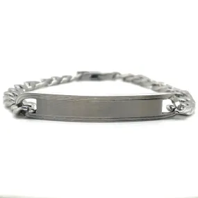 Gents Stainless Steel 3 to 1 Figaro ID Bracelet