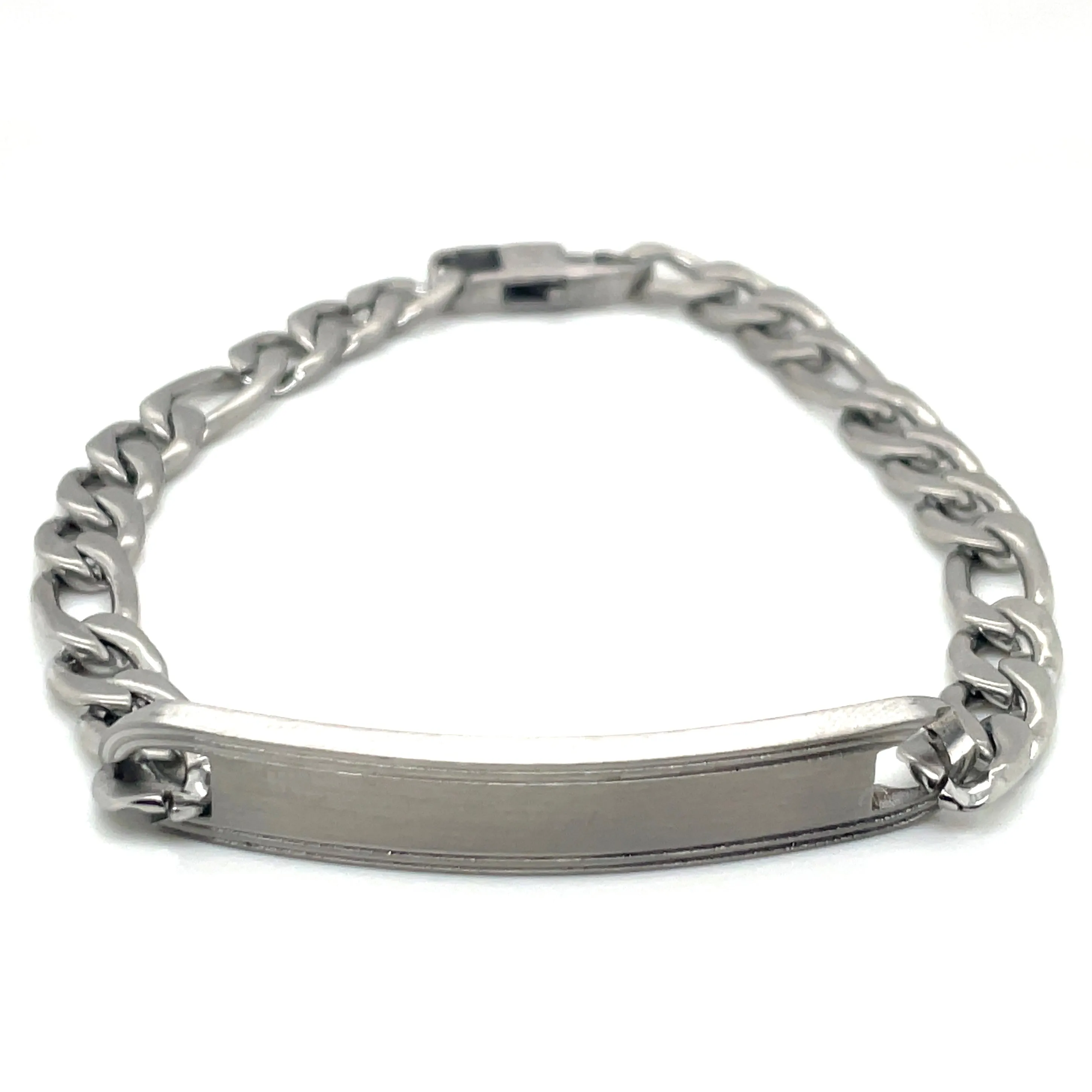 Gents Stainless Steel 3 to 1 Figaro ID Bracelet