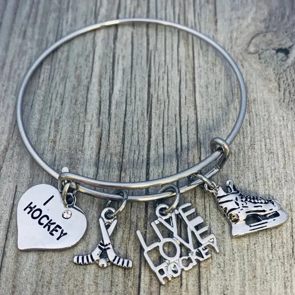 Girls Ice Hockey Bracelet - I Love Hockey