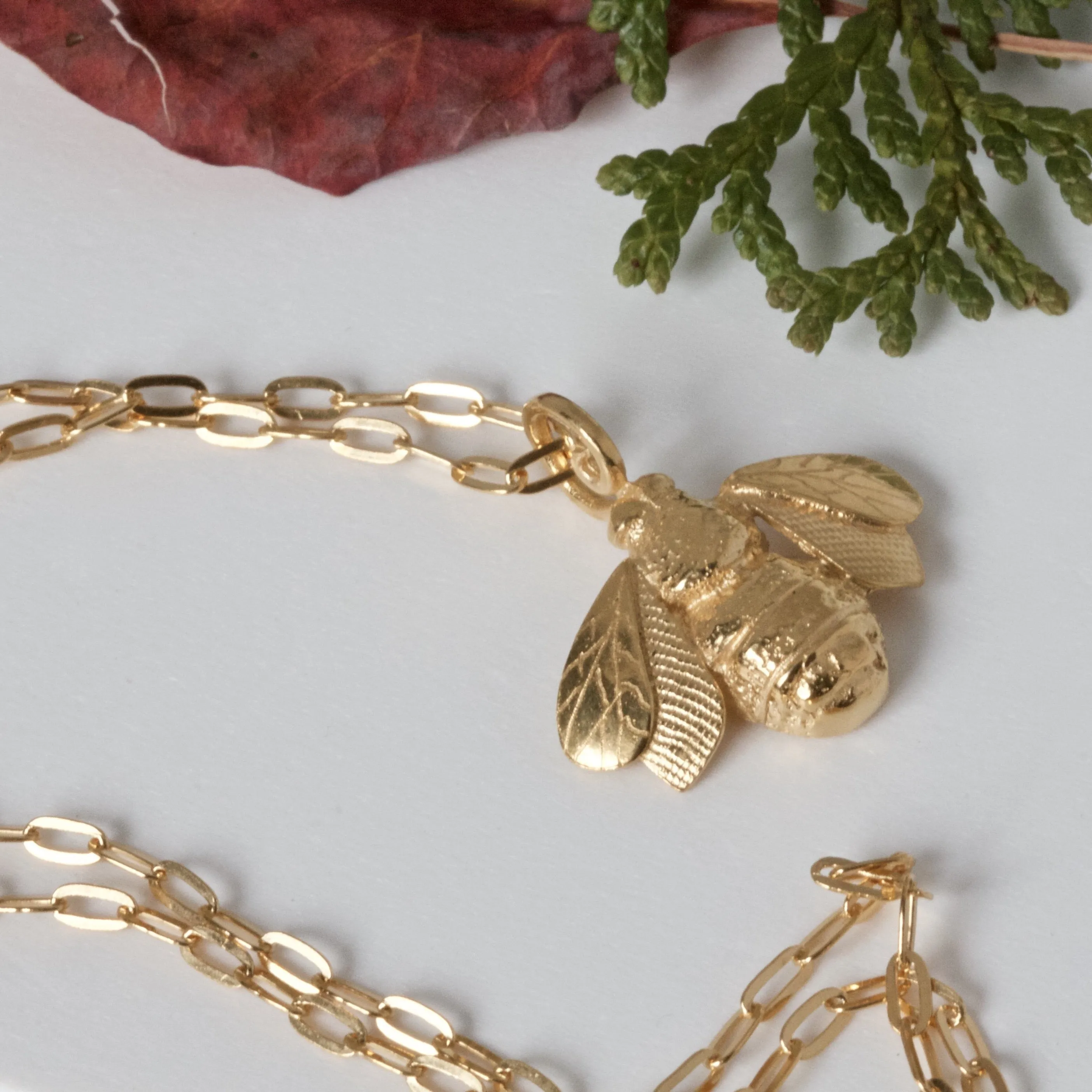 Gold Vermeil Bee Necklace