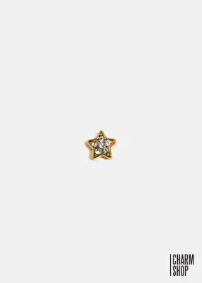 Golden Crystal Star Locket Charm