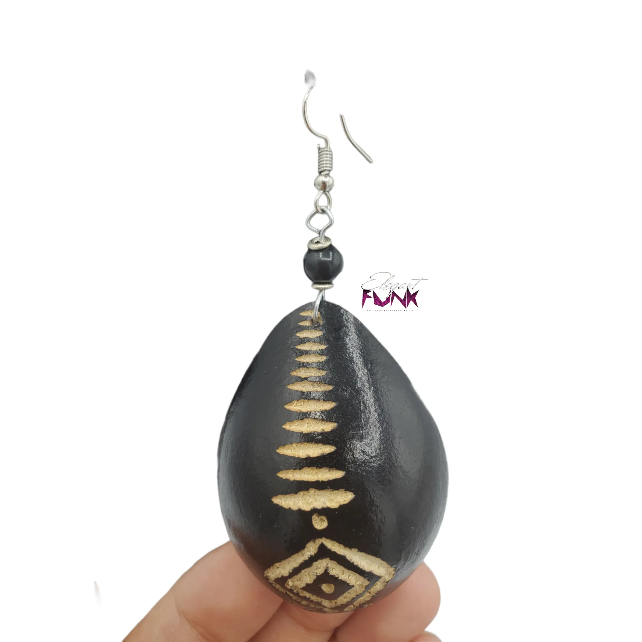 Gourd Calabash Earrings, Black