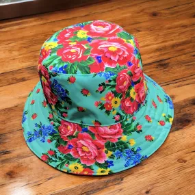 Green Flower Bucket hat