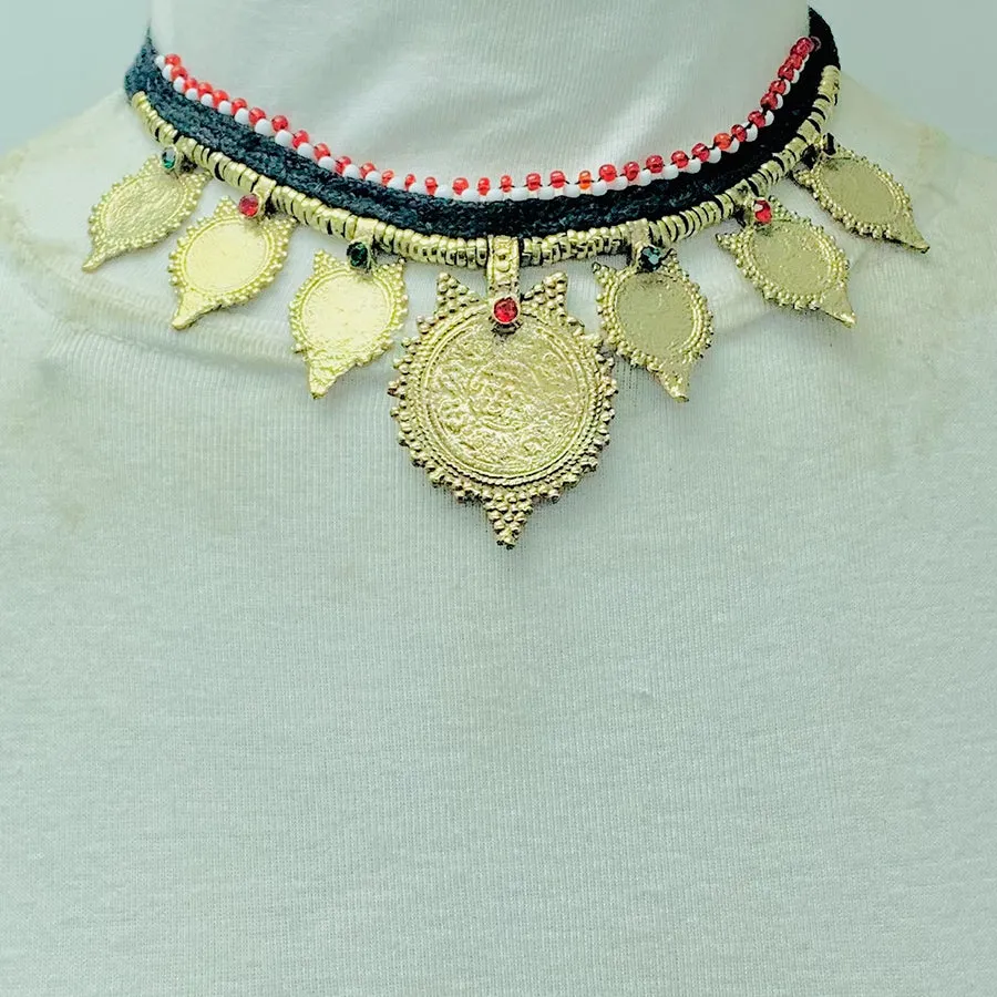 Handmade Vintage Coins Choker Necklace