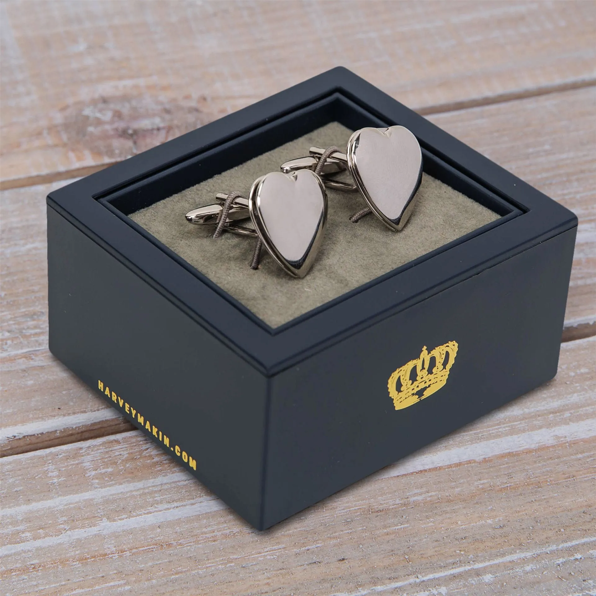 Harvey Makin Set Heart Frames Cufflinks