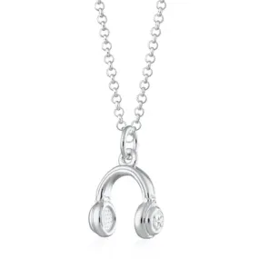 Headphones Necklace - Sterling Silver