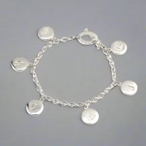 History of Ireland Silver Charm Bracelet