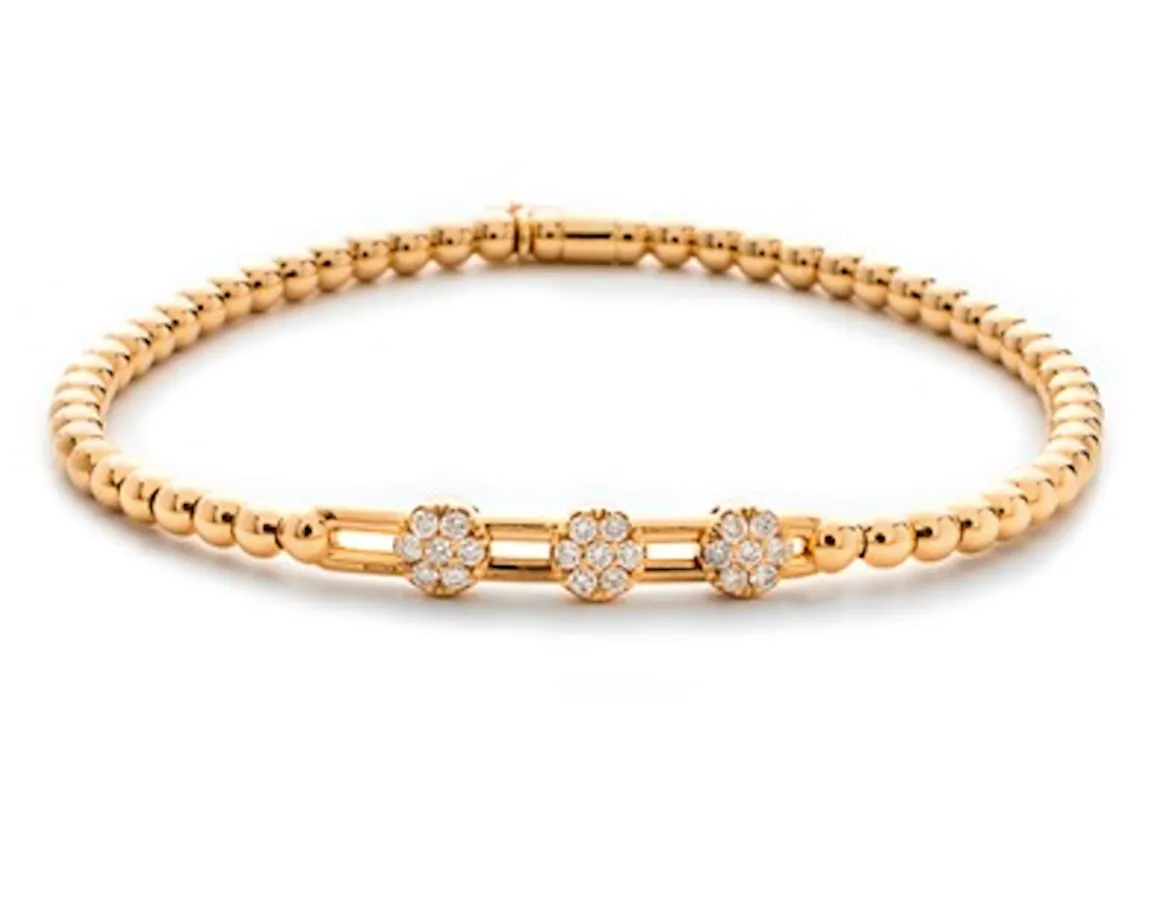 Hulchi Belluni 'Tresore' Trio Floating Diamond Stretchy Bracelet (20357)