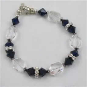 Indigo and Crystal Bracelet