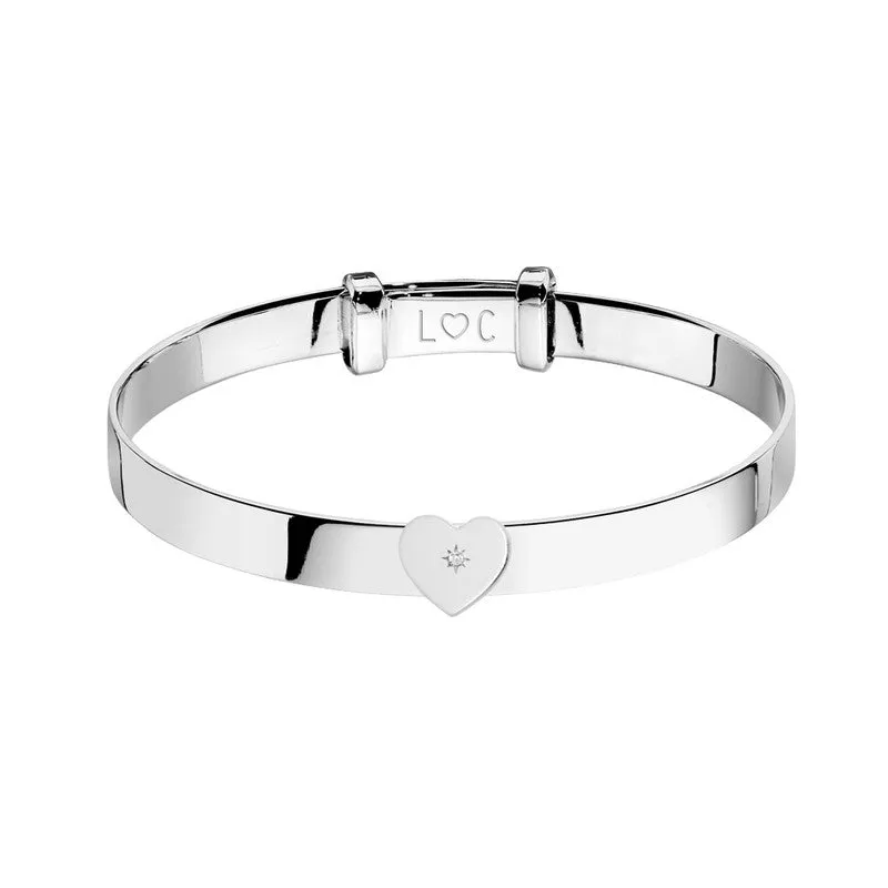 Jewellery Christening Bangle With Heart