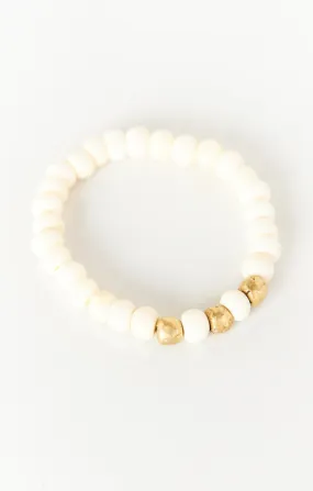 Jonesy Wood Stretch Bracelet ~ Bone Beaded