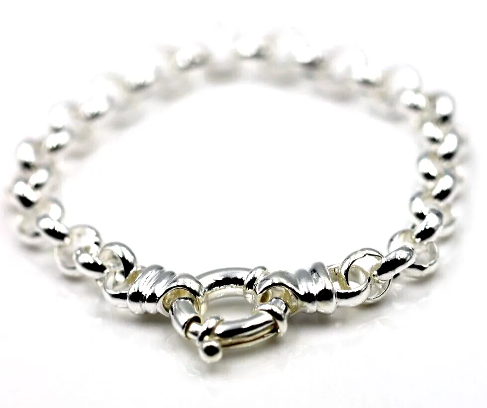 Kaedesigns 925 Sterling Silver Belcher bracelet with Bolt Ring 19cm -Free post